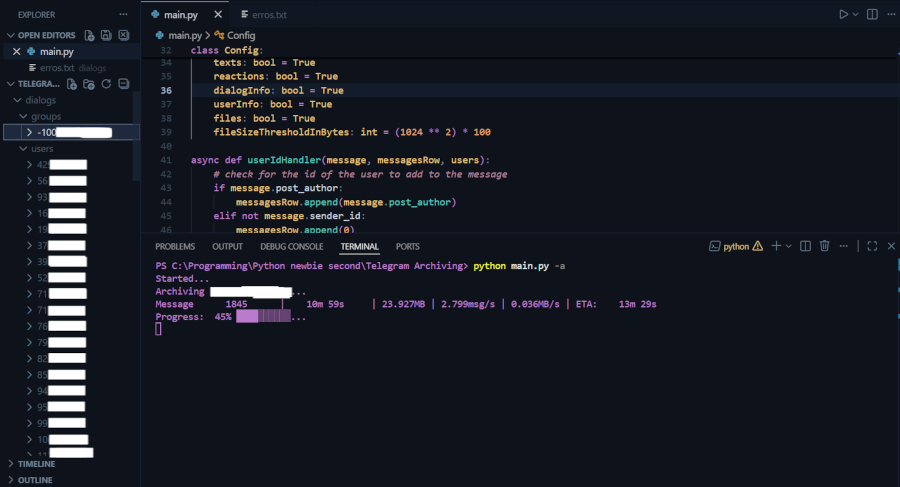 An image showcasing someone using the Telegram Archiver