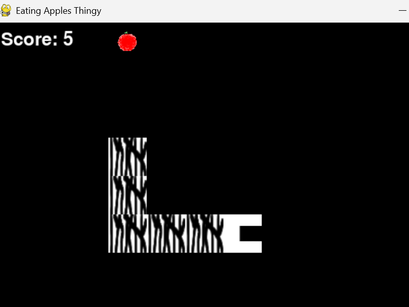 A screenshot of the snake game
